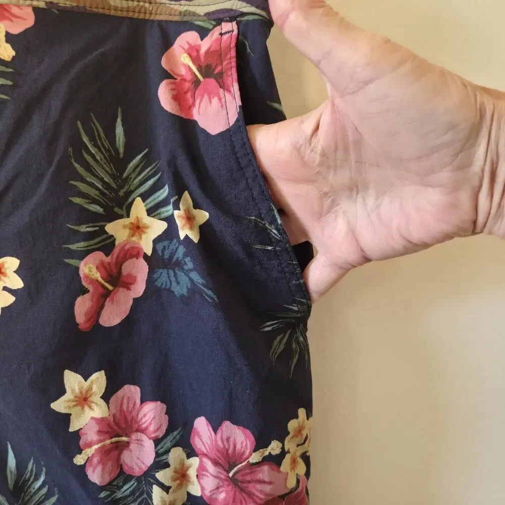 J Crew Mens Breaker Board Swim Shorts Camouflage Floral Size 32 Reimagined